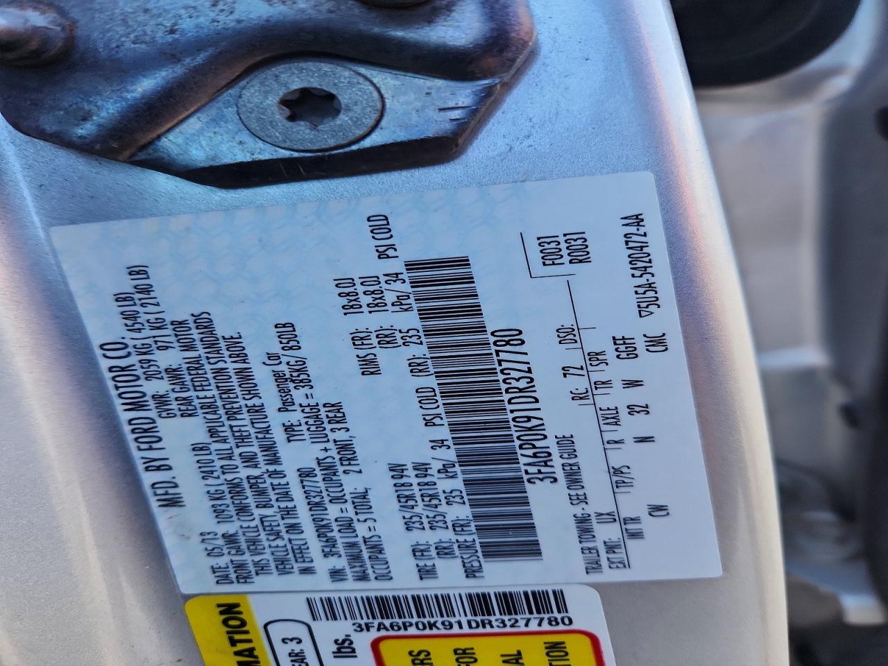 2013 FORD FUSION TITANIUM photo 12