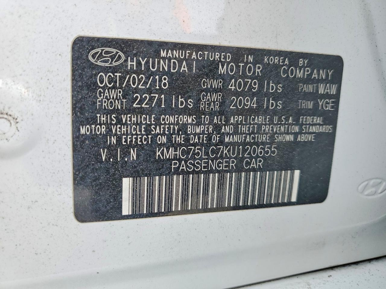 2019 HYUNDAI IONIQ SEL photo 12