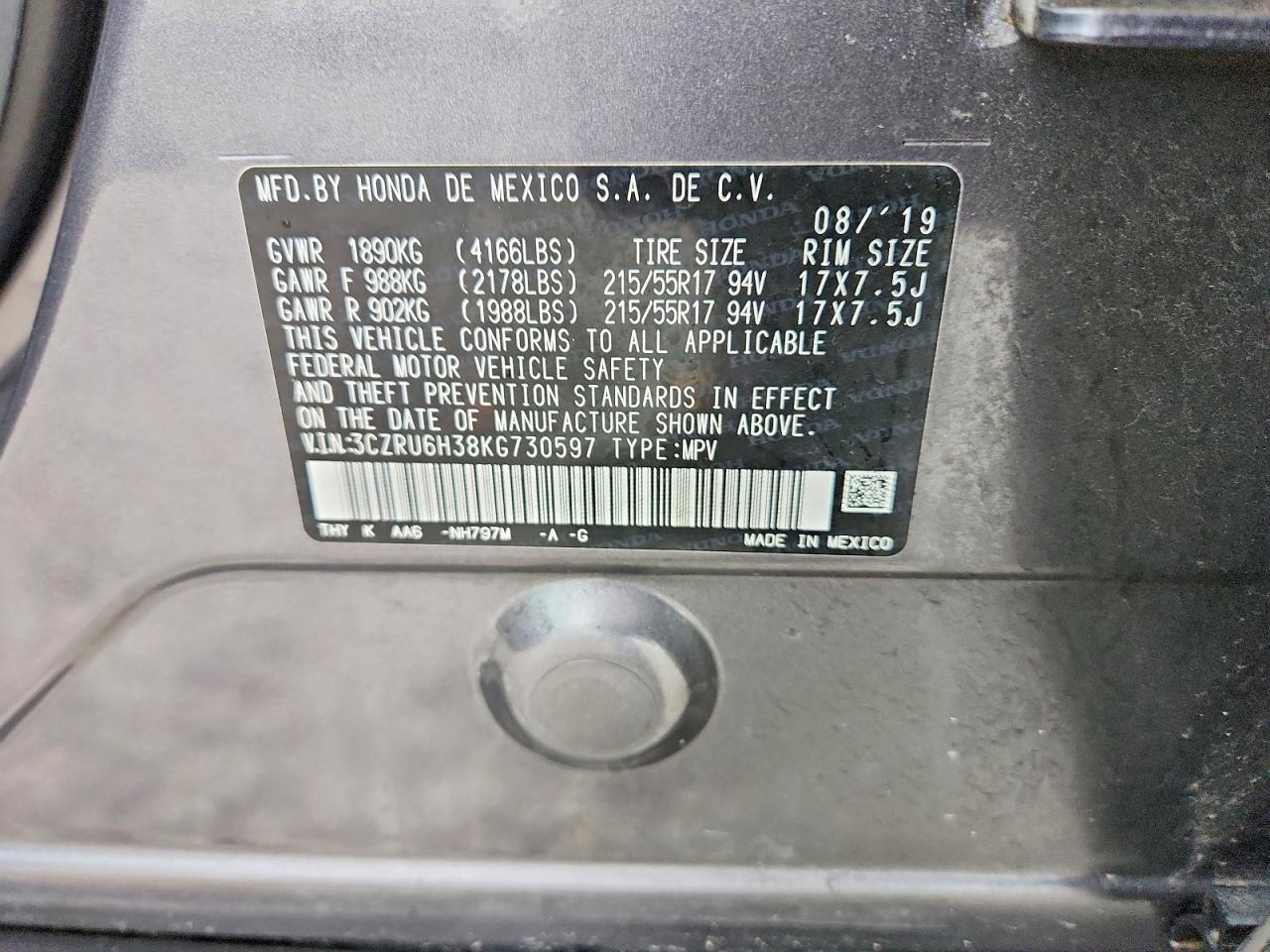 2019 HONDA HR-V LX photo 25