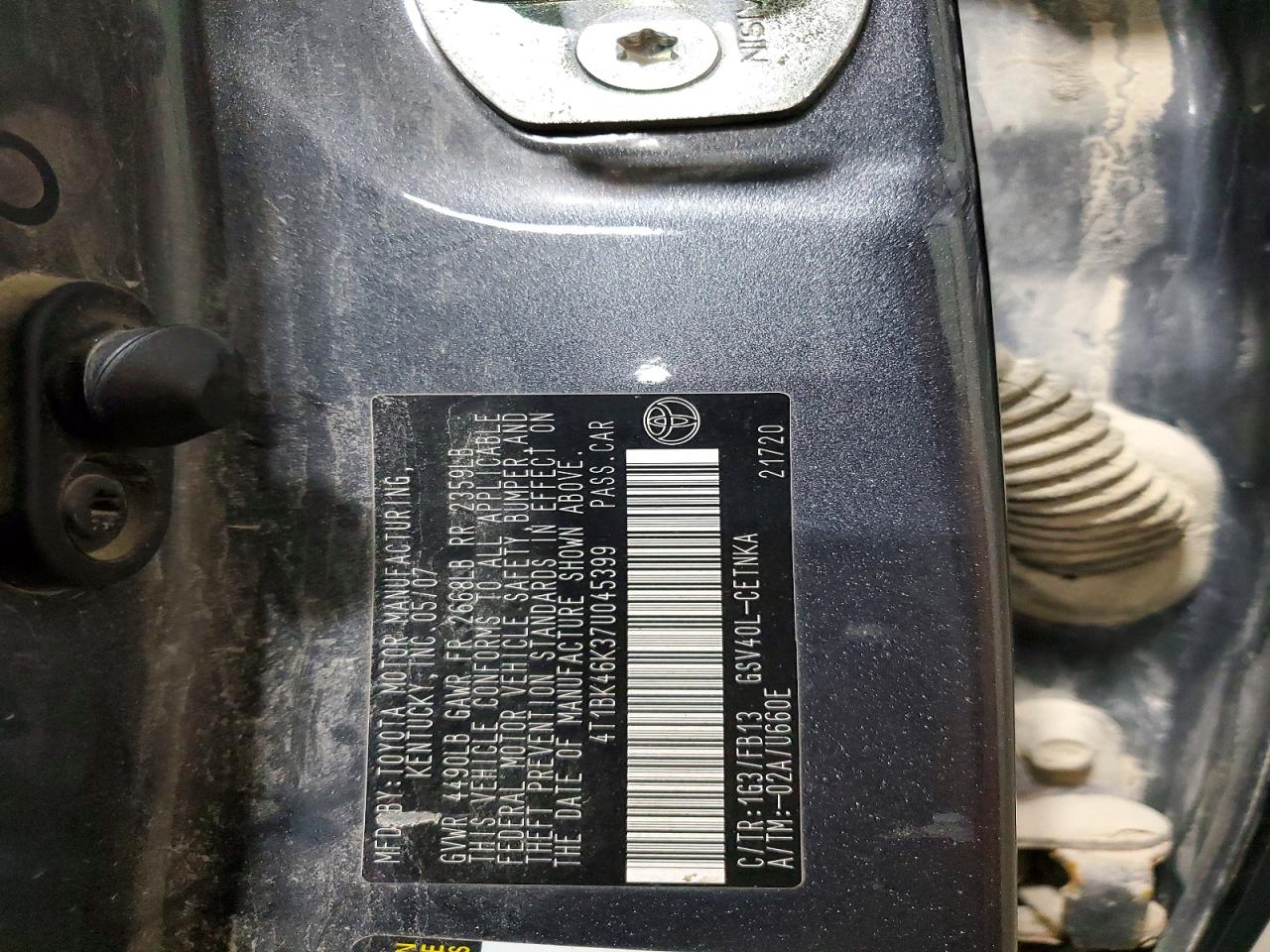 2007 TOYOTA CAMRY LE V6 photo 13