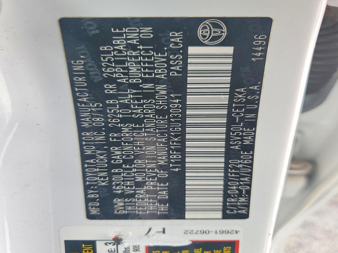 2016 TOYOTA CAMRY SE photo 23
