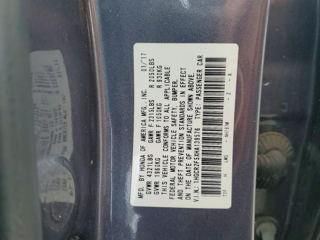 2017 HONDA ACCORD photo 34