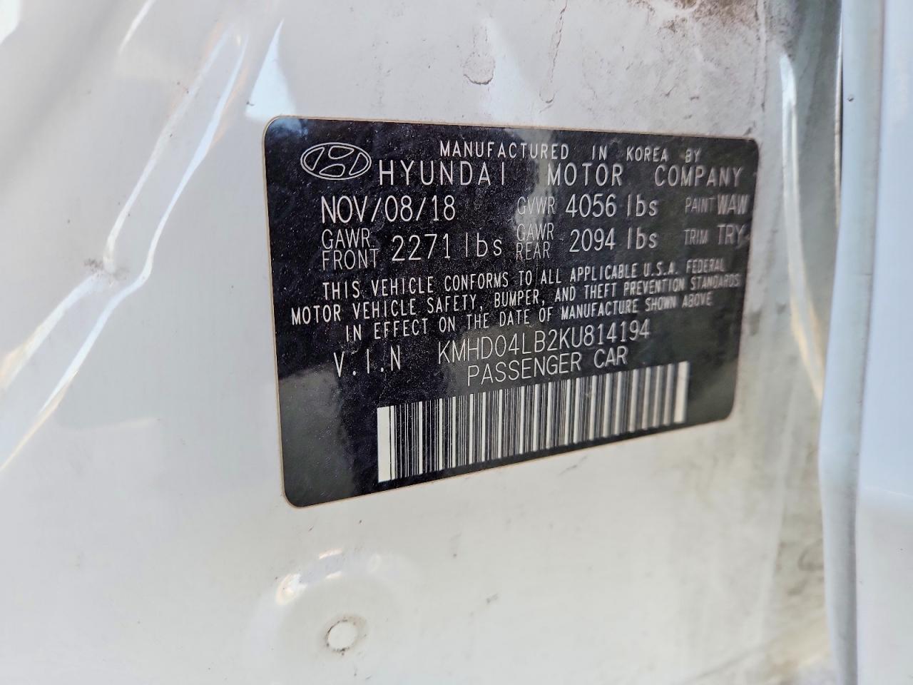 2019 HYUNDAI ELANTRA photo 37