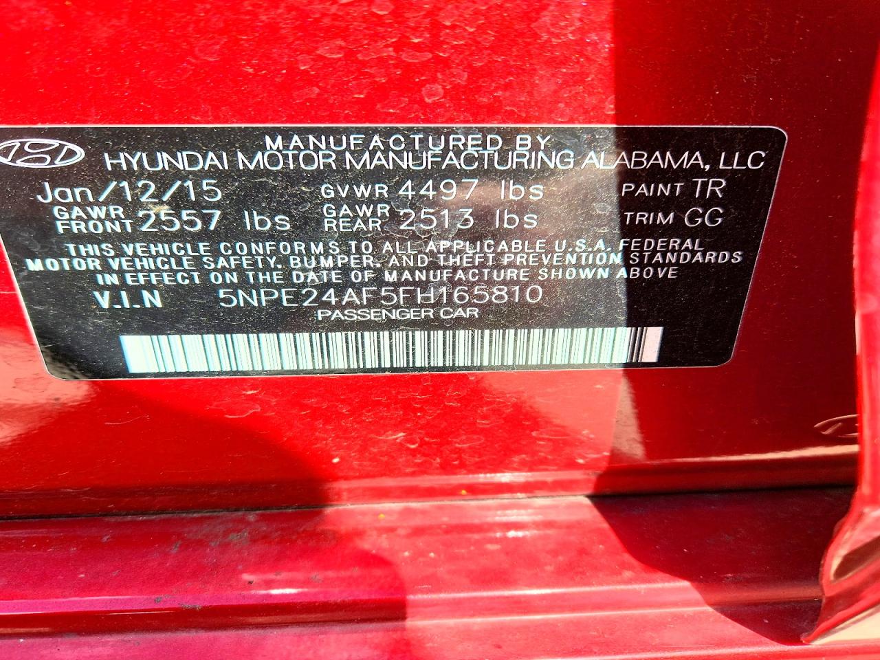 2015 HYUNDAI SONATA SE photo 23