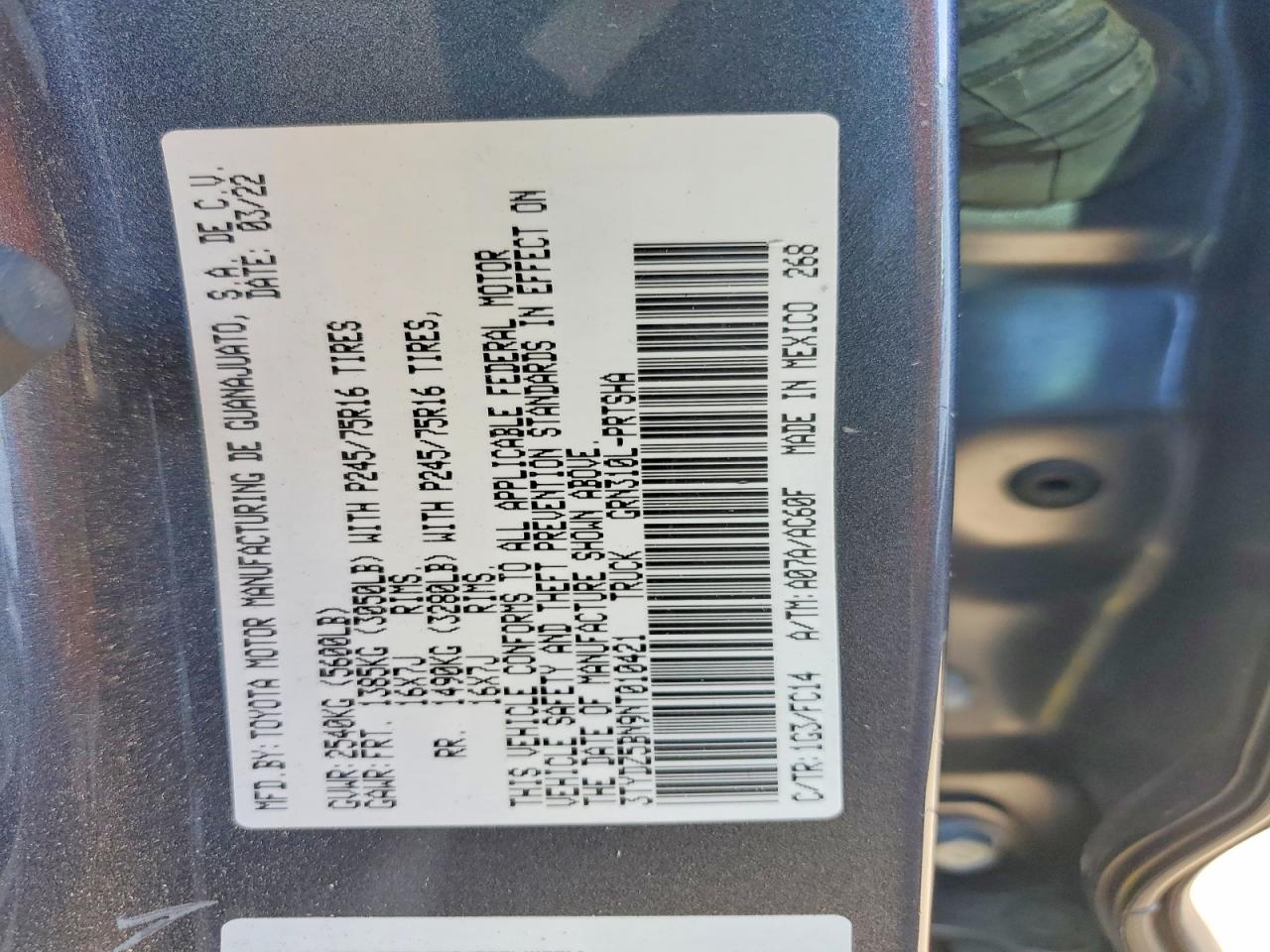 2022 TOYOTA TACOMA SR5 V6 photo 23
