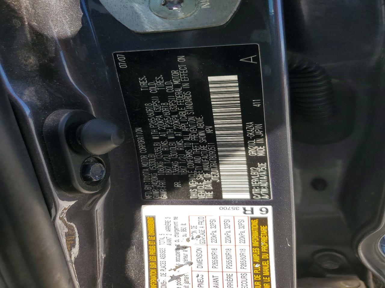 2007 TOYOTA 4RUNNER LIMITED photo 13