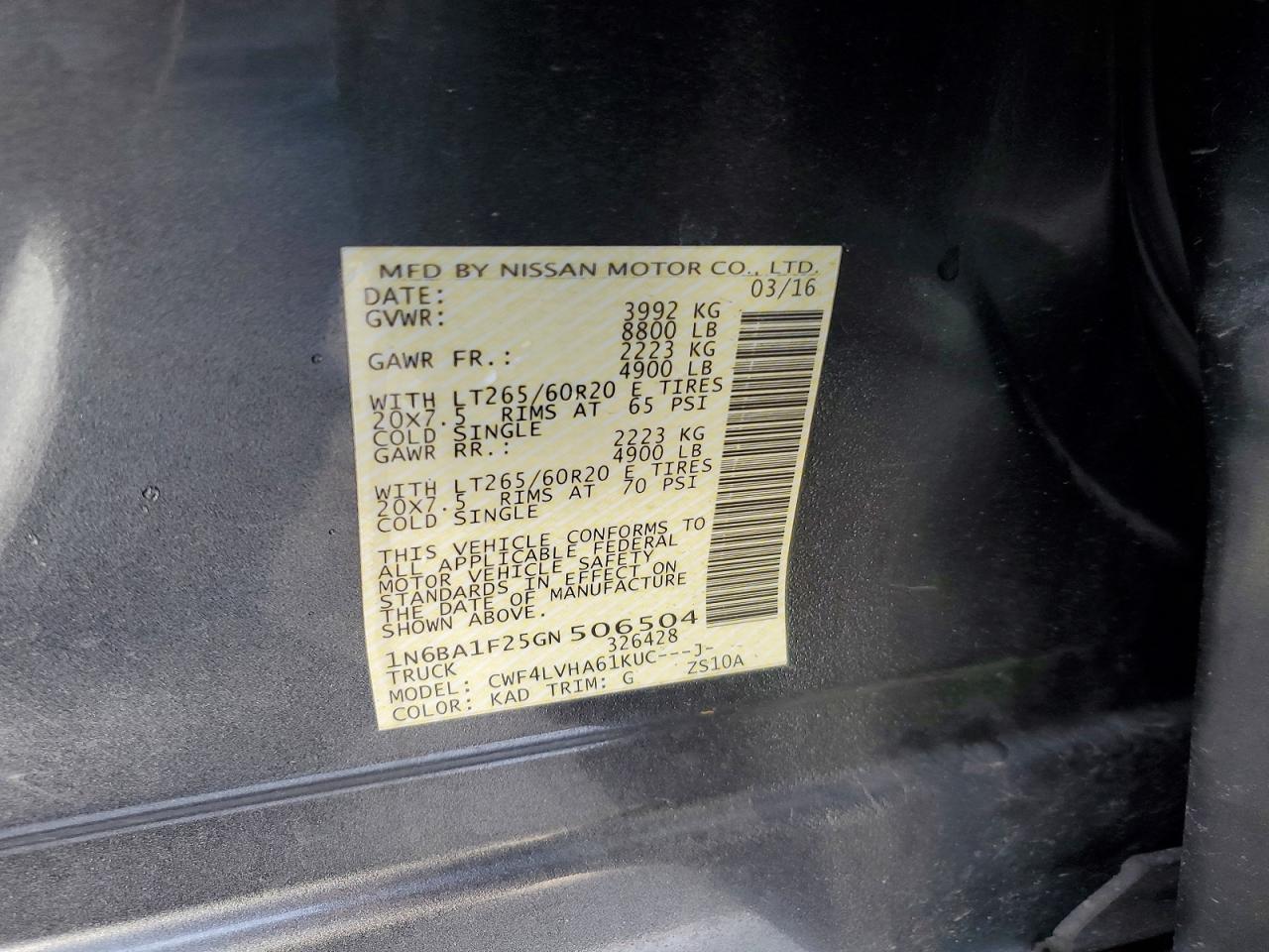 2016 NISSAN TITAN XD SL photo 23