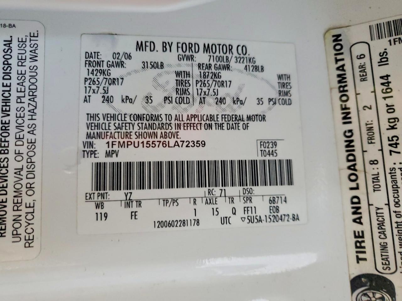 2006 FORD EXPEDITION XLT photo 13