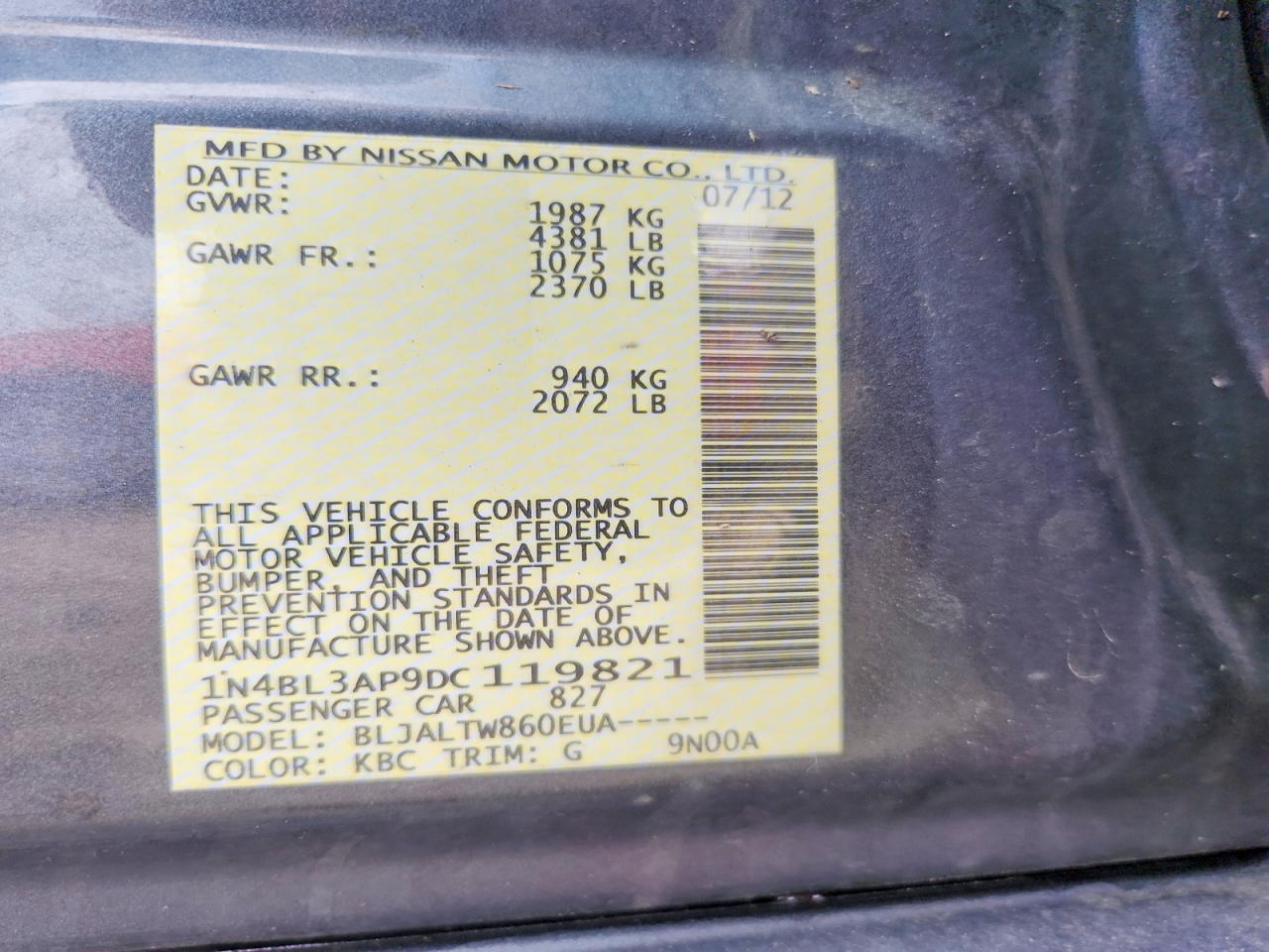 2013 NISSAN ALTIMA 3.5 S photo 23