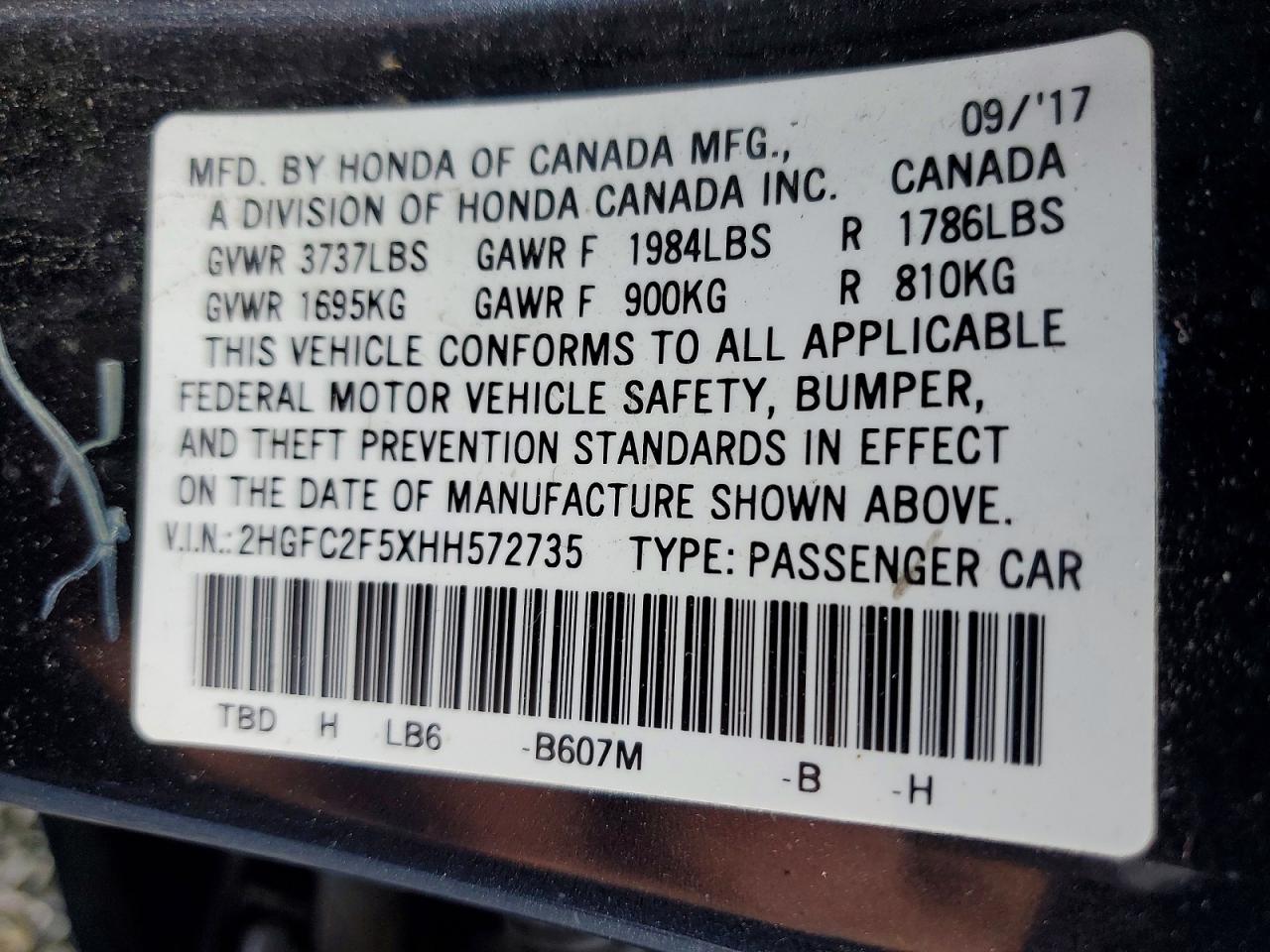 2017 HONDA CIVIC LX photo 34