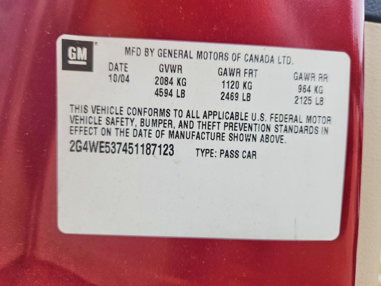 2005 BUICK LACROSSE CXS photo 25