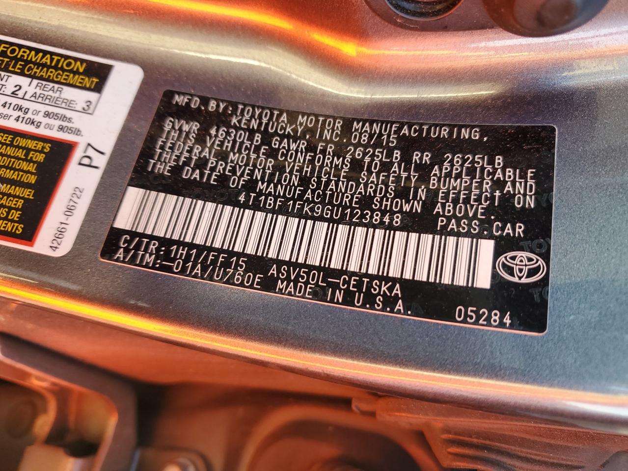 2016 TOYOTA CAMRY SE photo 34