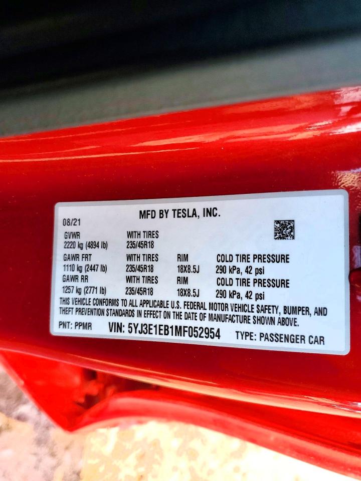 2021 TESLA MODEL 3 photo 23
