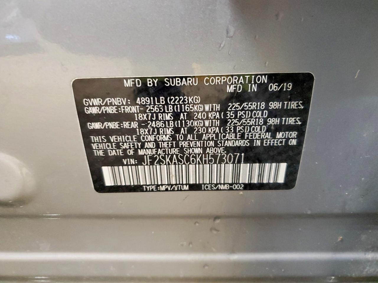 2019 SUBARU FORESTER LIMITED photo 13