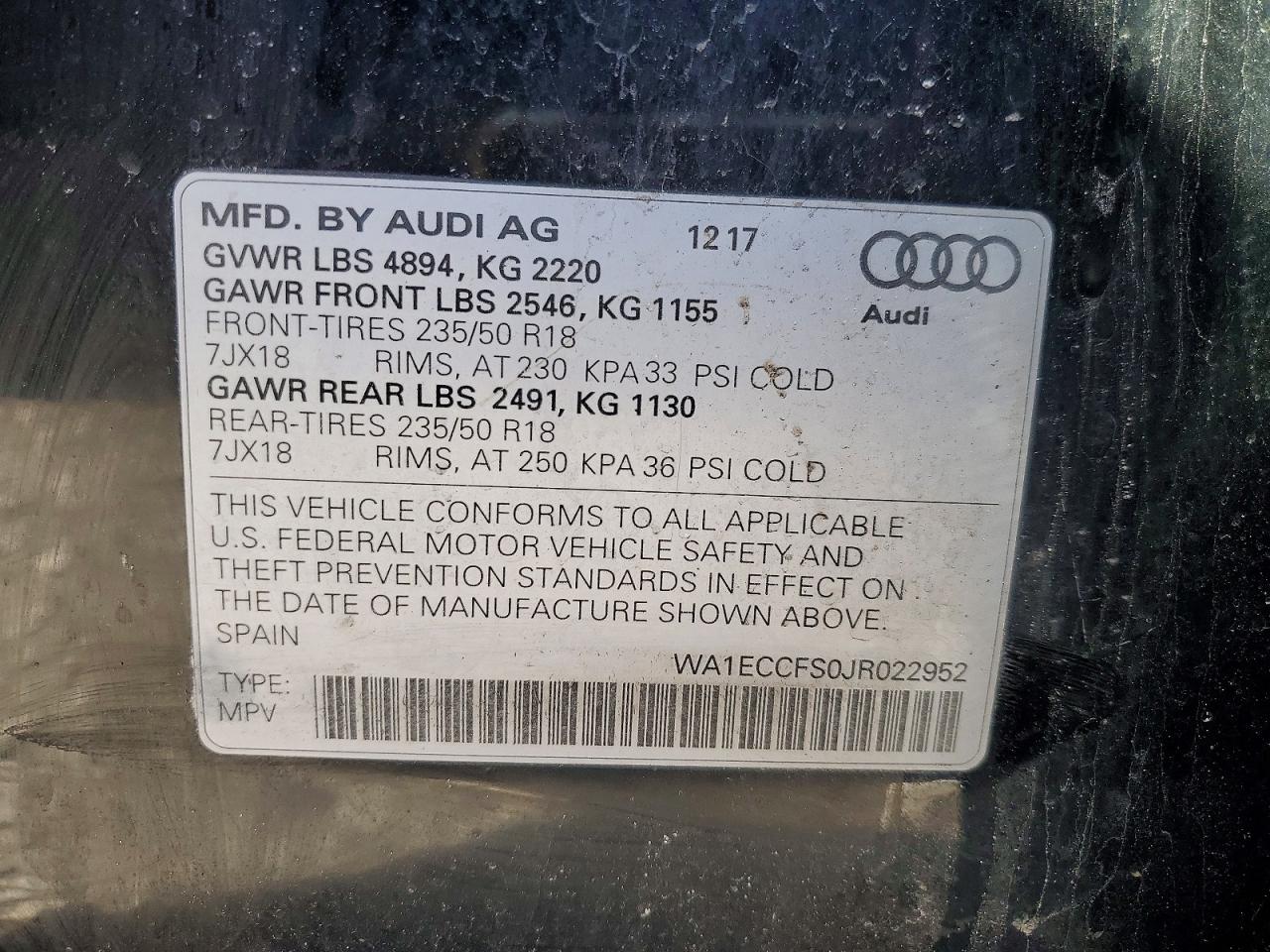 2018 AUDI Q3 PREMIUM photo 12