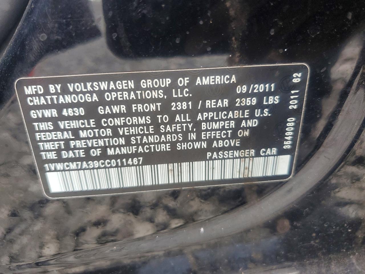 2012 VOLKSWAGEN PASSAT SEL photo 37