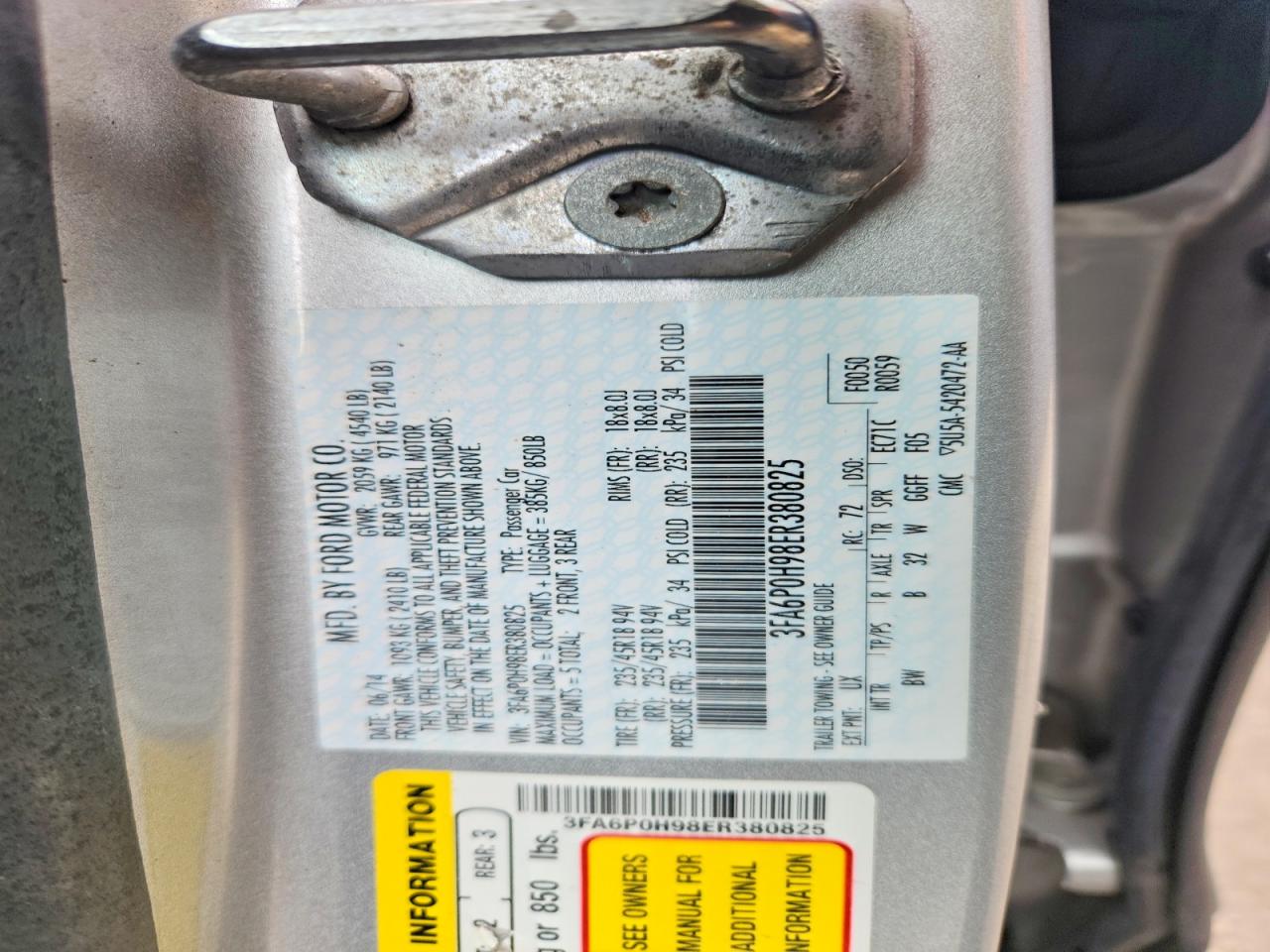 2014 FORD FUSION SE photo 34