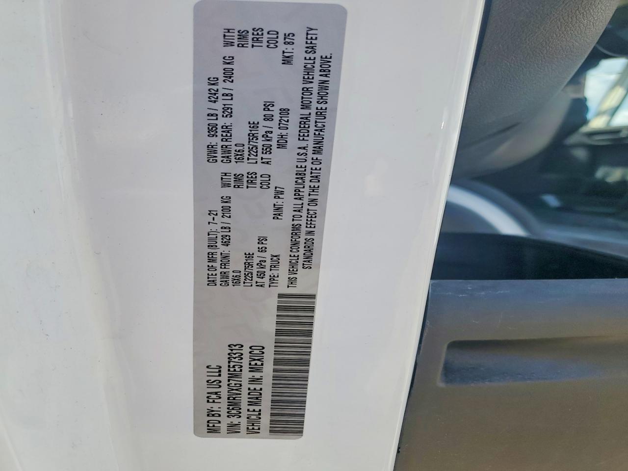 2021 RAM PROMASTER 3500 3500 HIGH photo 25