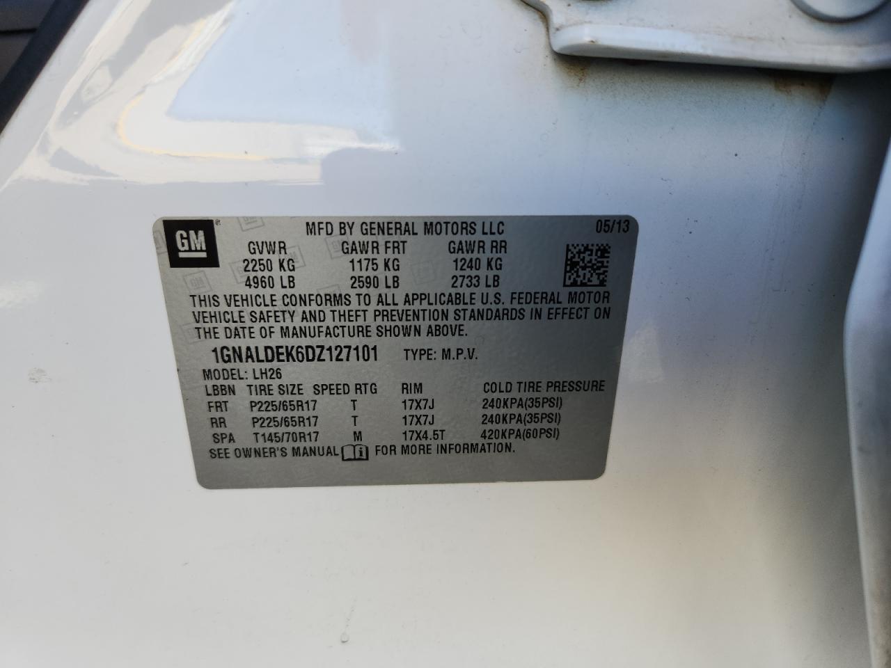 2013 CHEVROLET EQUINOX LT photo 25