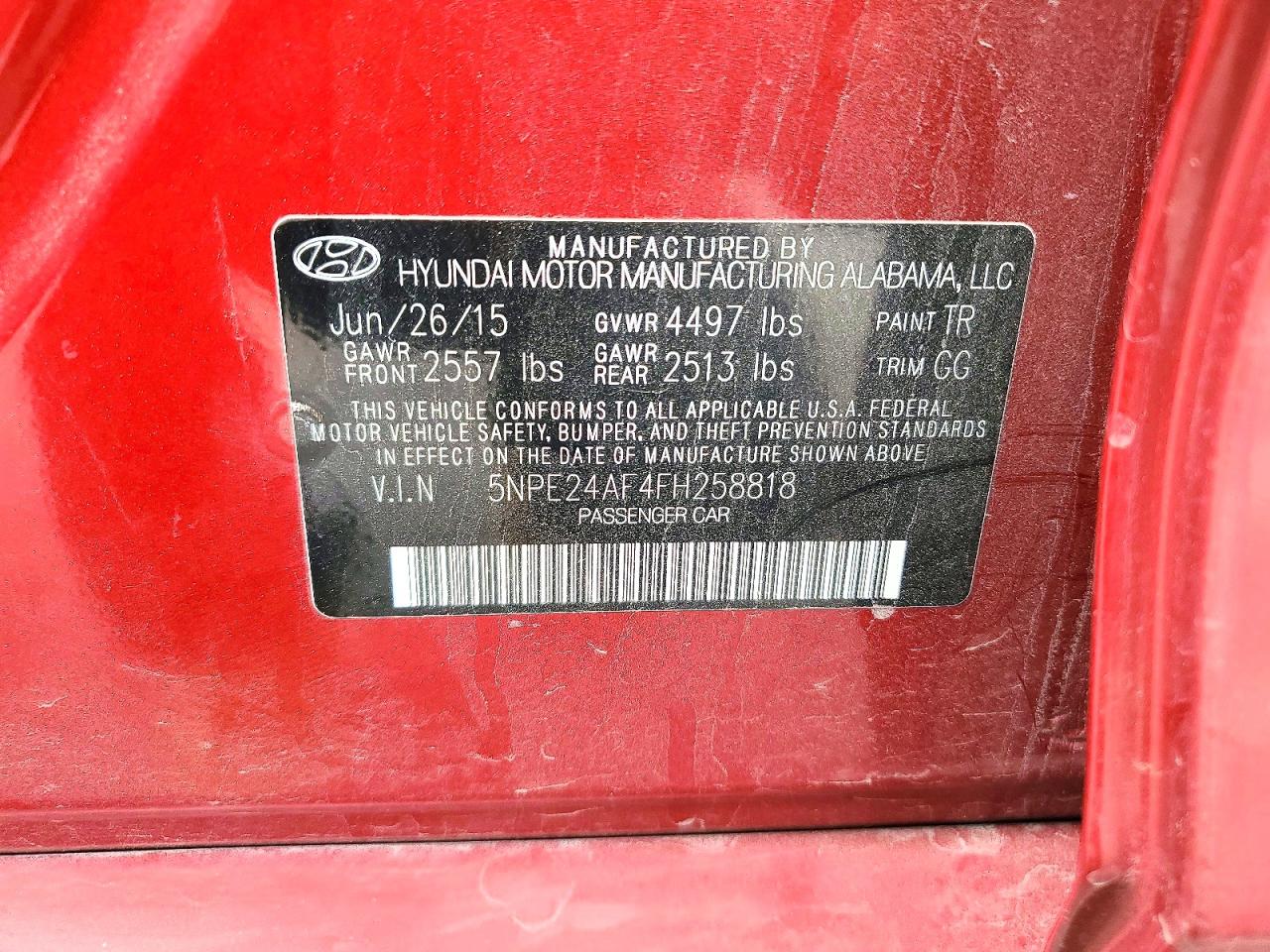 2015 HYUNDAI SONATA SE photo 23