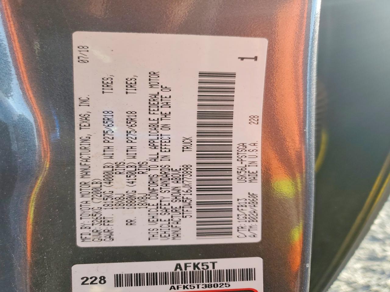 2018 TOYOTA TUNDRA CREWMAX SR5 photo 23