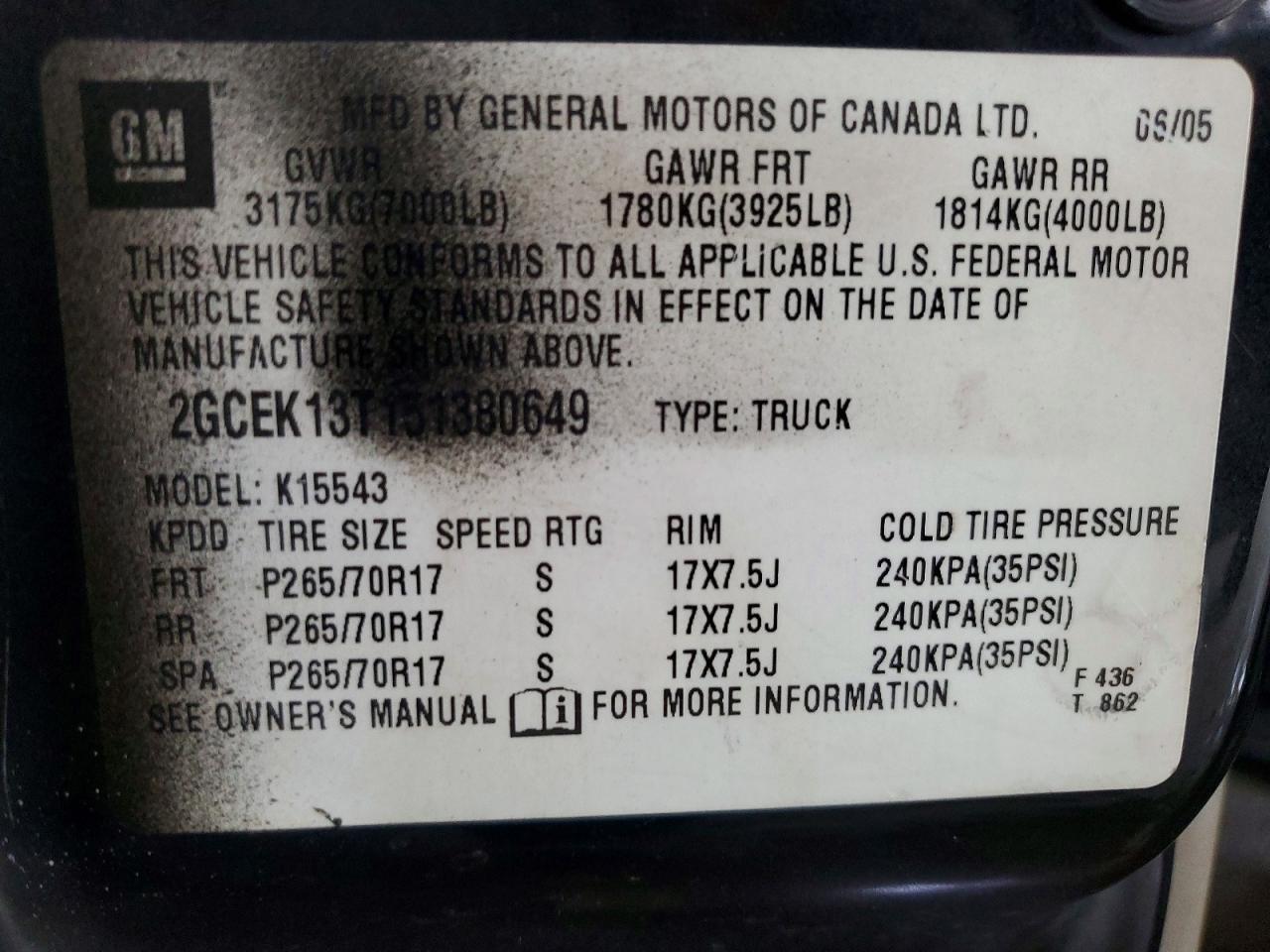2005 CHEVROLET SILVERADO K1500 photo 25