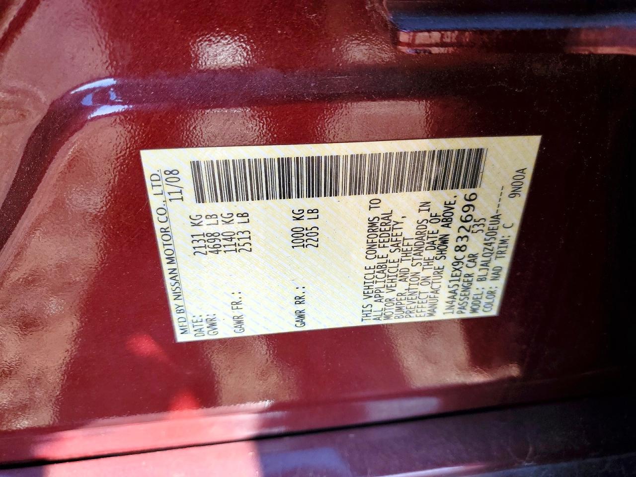 2009 NISSAN MAXIMA 3.5 S photo 23