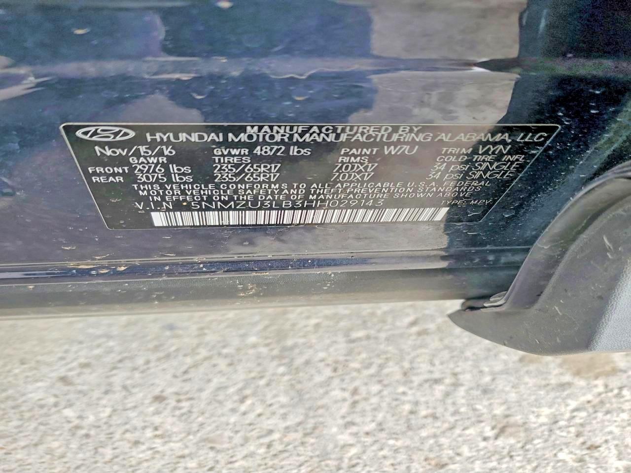 2017 HYUNDAI SANTA FE SPORT 2.4L photo 37
