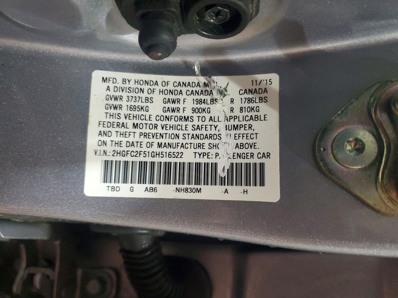 2016 HONDA CIVIC LX photo 23