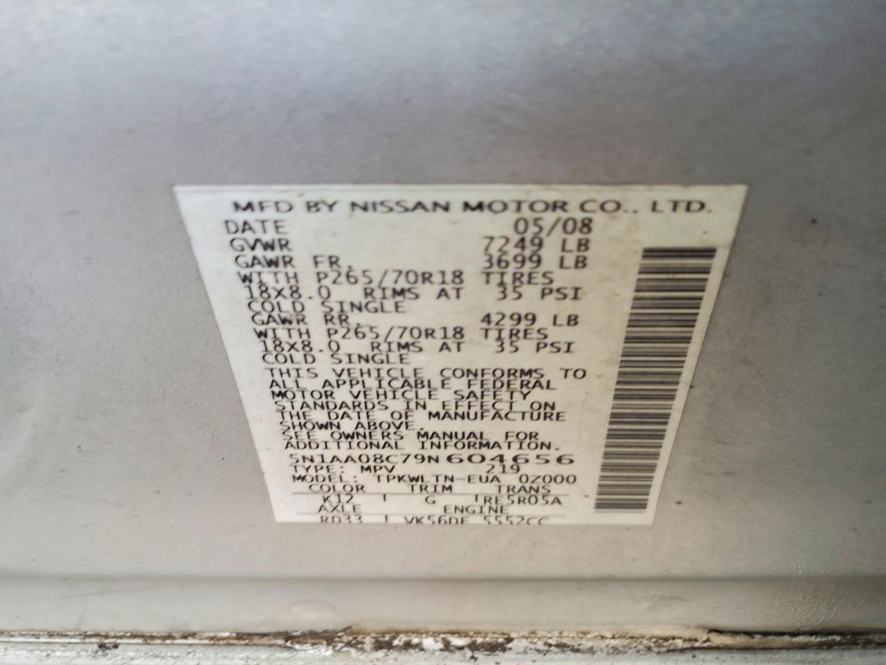2009 NISSAN ARMADA SE photo 23