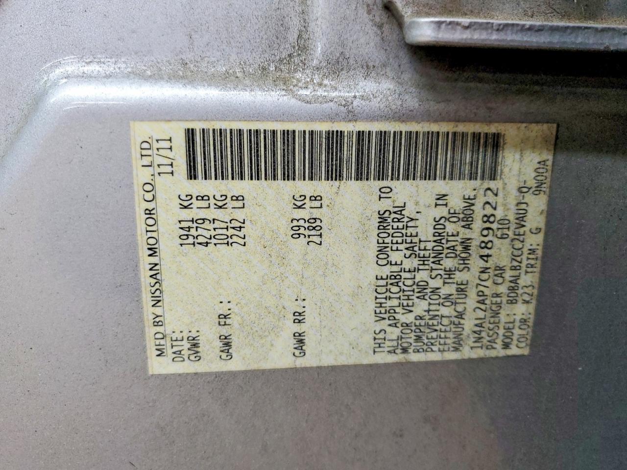 2012 NISSAN ALTIMA 2.5 photo 34