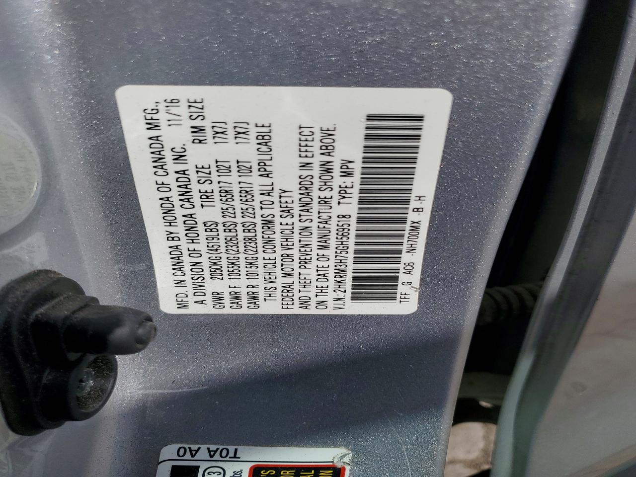 2016 HONDA CR-V EXL photo 40