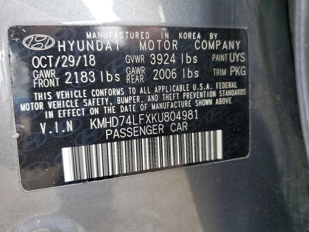 2019 HYUNDAI ELANTRA SE photo 23