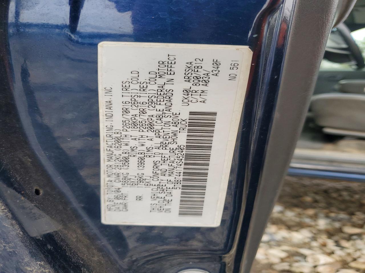 2004 TOYOTA TUNDRA ACCESS CAB SR5 photo 12