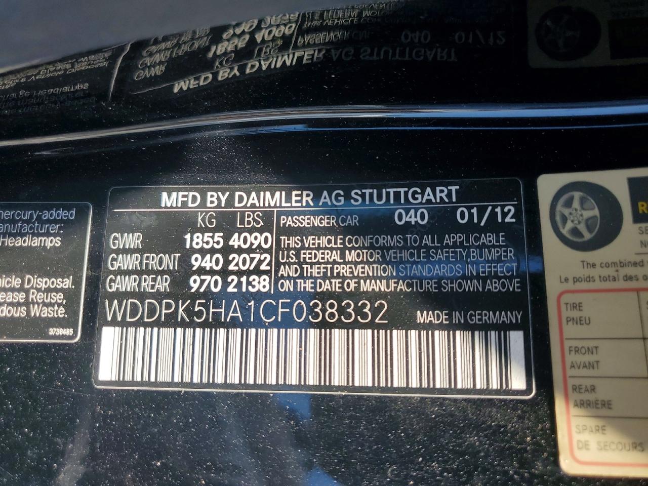 2012 MERCEDES-BENZ SLK 350 photo 34