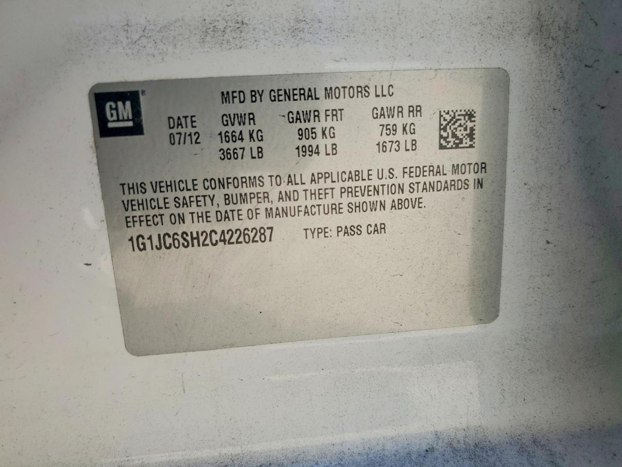 2012 CHEVROLET SONIC LT photo 23
