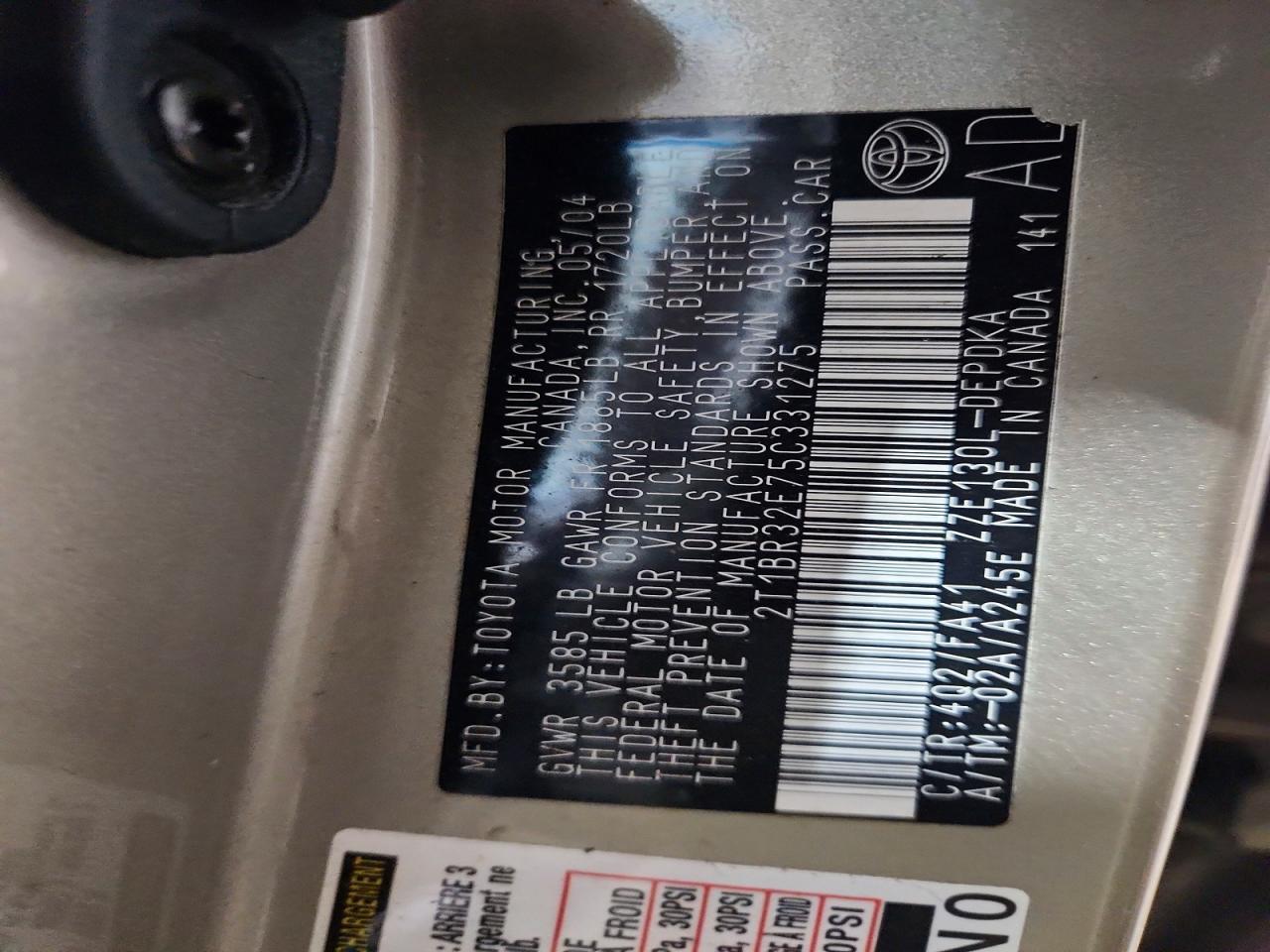 2005 TOYOTA COROLLA CE photo 23