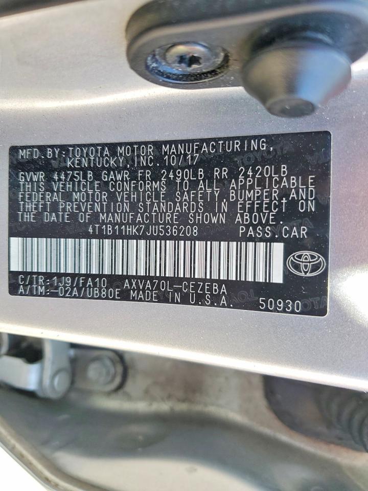 2018 TOYOTA CAMRY L photo 34