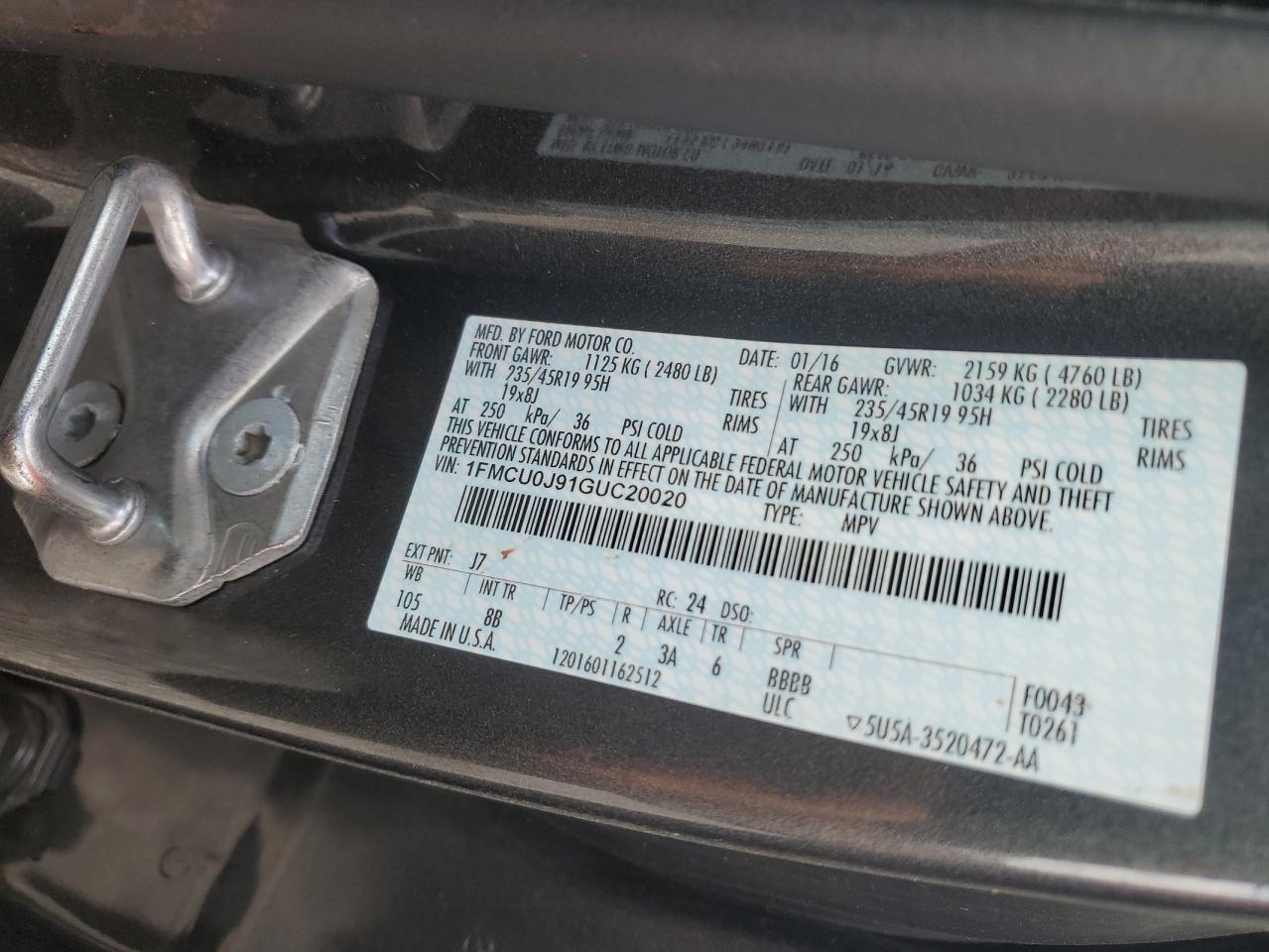 2016 FORD ESCAPE TITANIUM photo 25