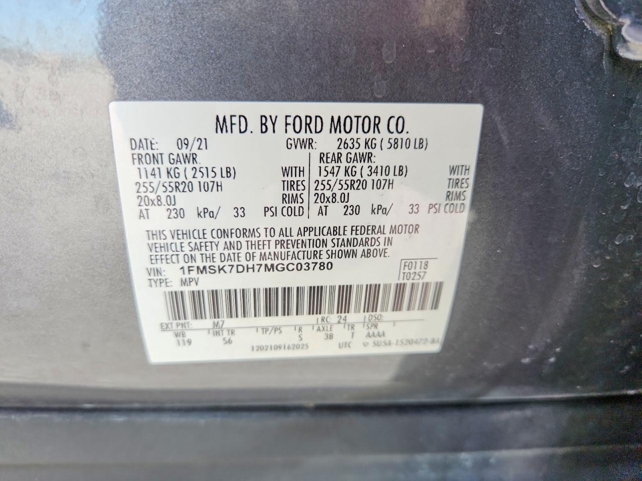 2021 FORD EXPLORER XLT photo 25