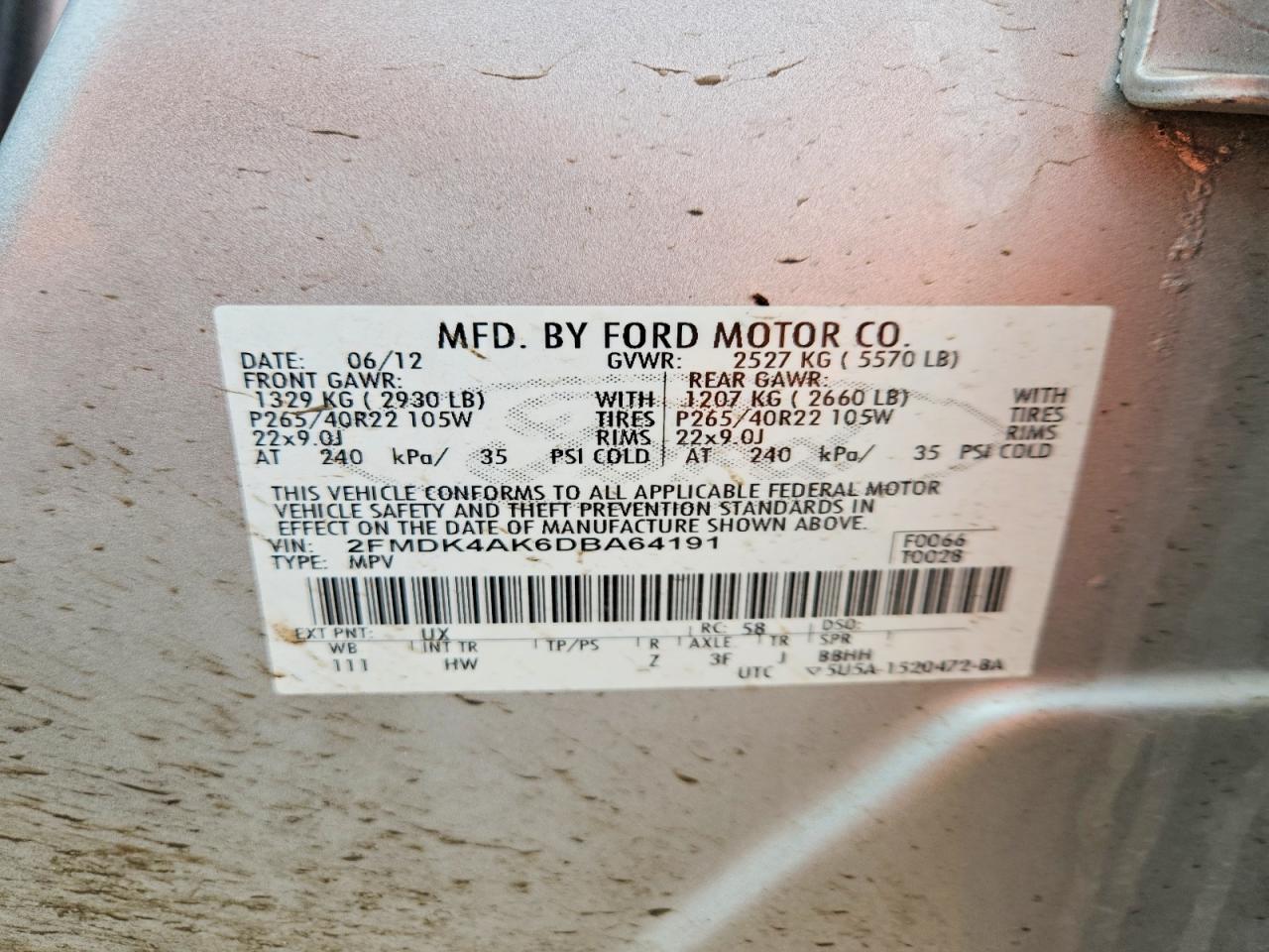 2013 FORD EDGE SPORT photo 14