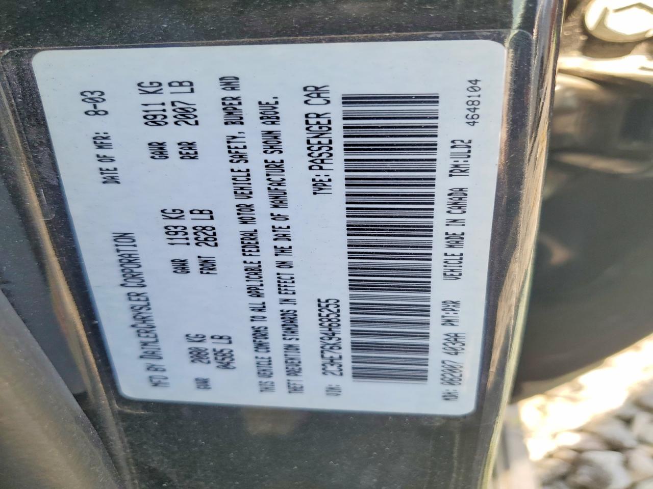 2004 CHRYSLER 300M SPECIAL photo 34