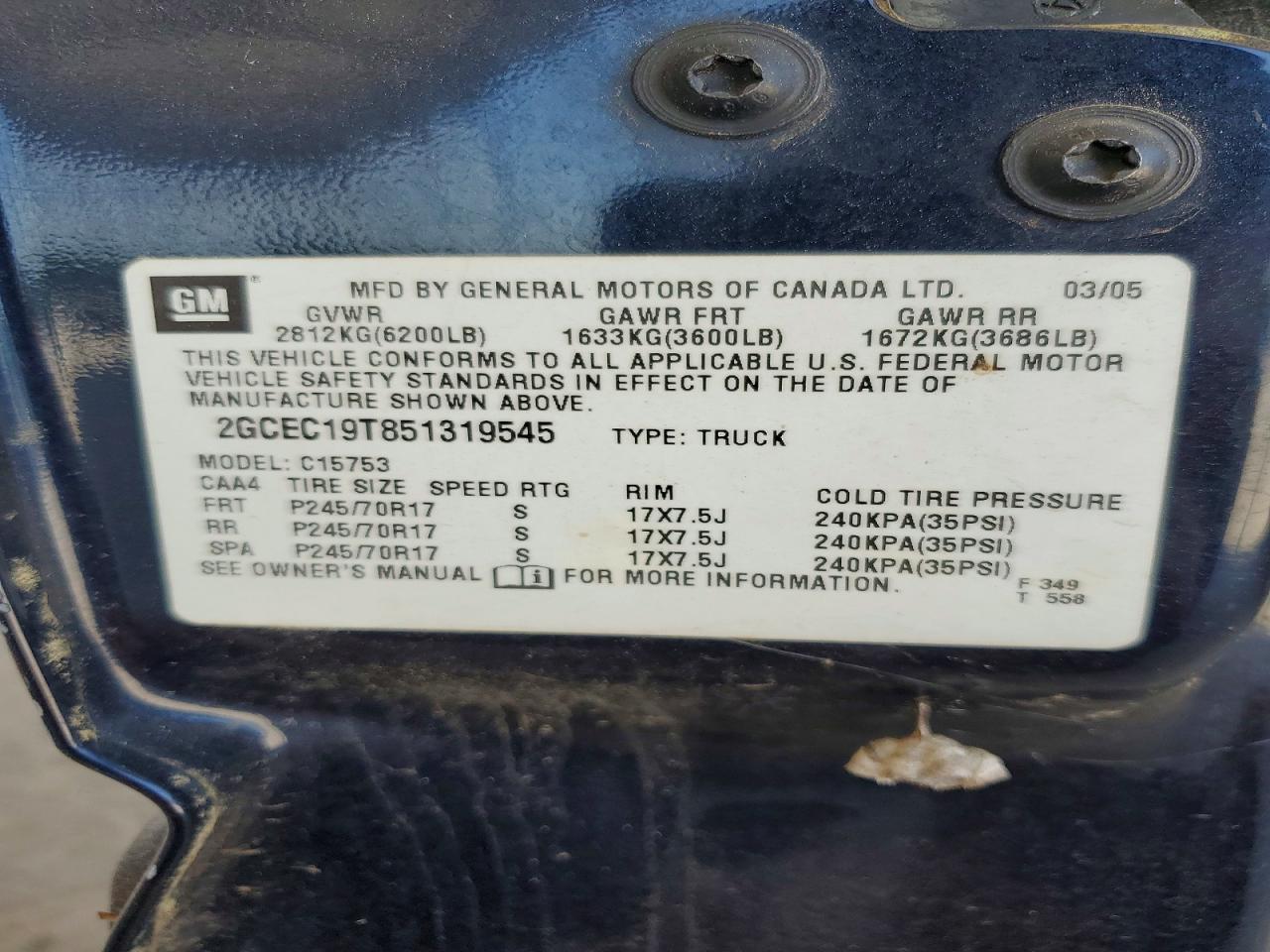 2005 CHEVROLET SILVERADO C1500 photo 12