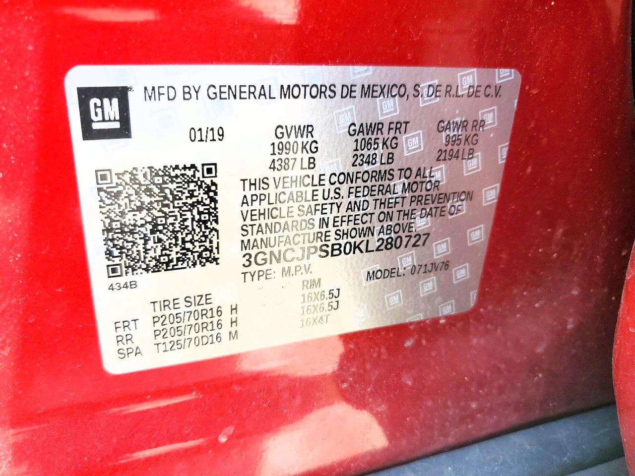 2019 CHEVROLET TRAX 1LT photo 13