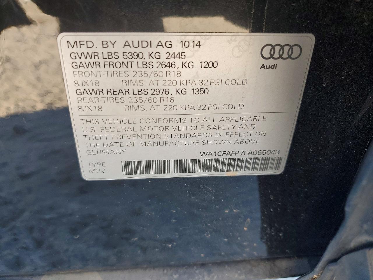 2015 AUDI Q5 PREMIUM photo 13