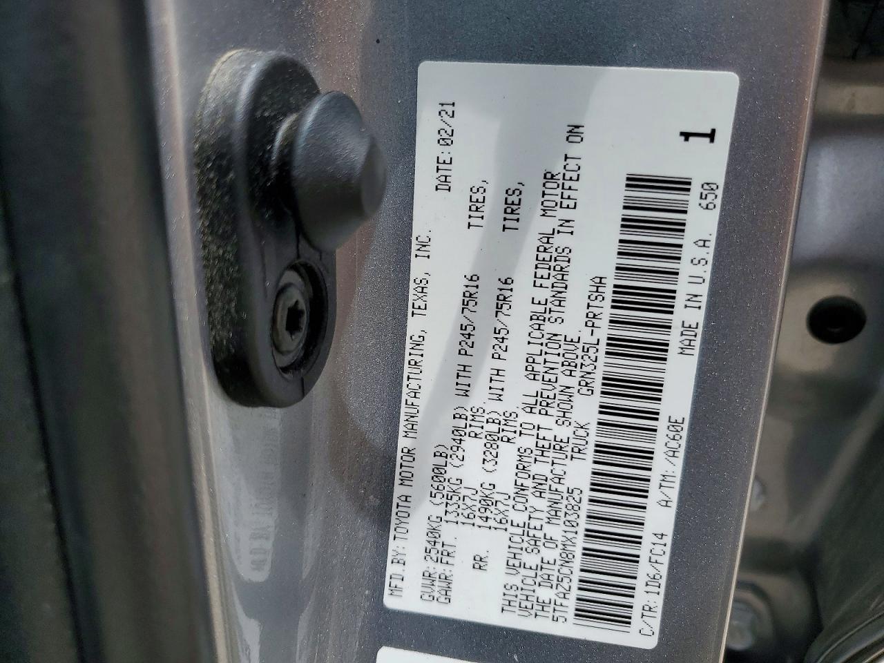 2021 TOYOTA TACOMA SR5 V6 photo 12