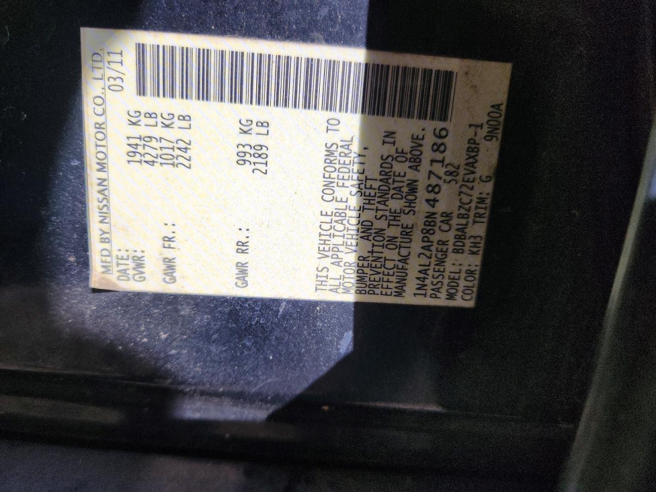 2011 NISSAN ALTIMA 2.5 photo 23