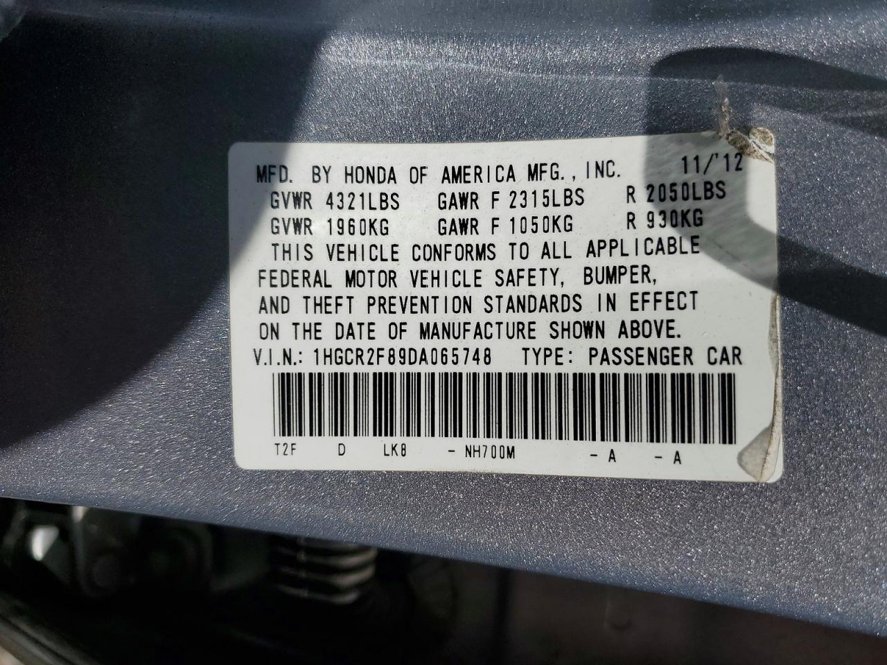 2013 HONDA ACCORD EXL photo 37