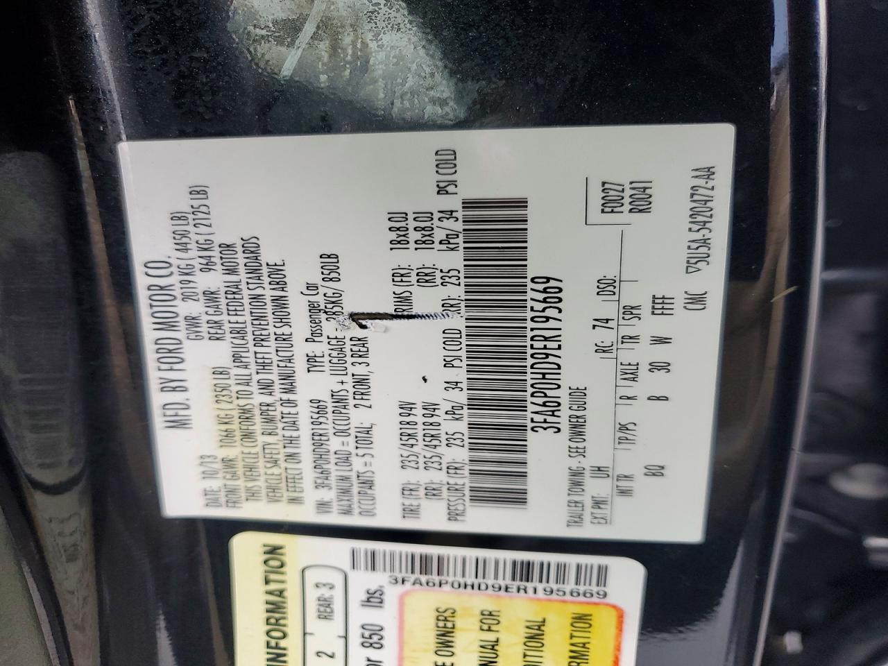 2014 FORD FUSION SE photo 23