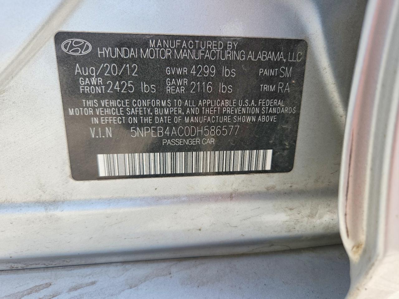 2013 HYUNDAI SONATA GLS photo 34